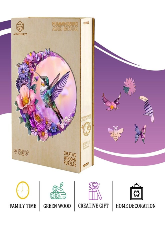 Jigfoxy Wooden Puzzles for Adults, Hummingbird Wood Puzzle, Unique Animal-Shaped Wooden Jigsaw Puzzle for Adults, Perfect Christmas Thanksgiving Gifts for Family and Friends (M-11.4 * 10.9in-200 pcs) - Image 5